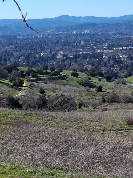 View of the Walnut Creek hills and surrounding valley showing local terrain and elevation conditions